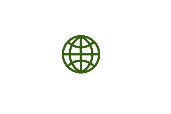 Wireframe globe symbol for browser